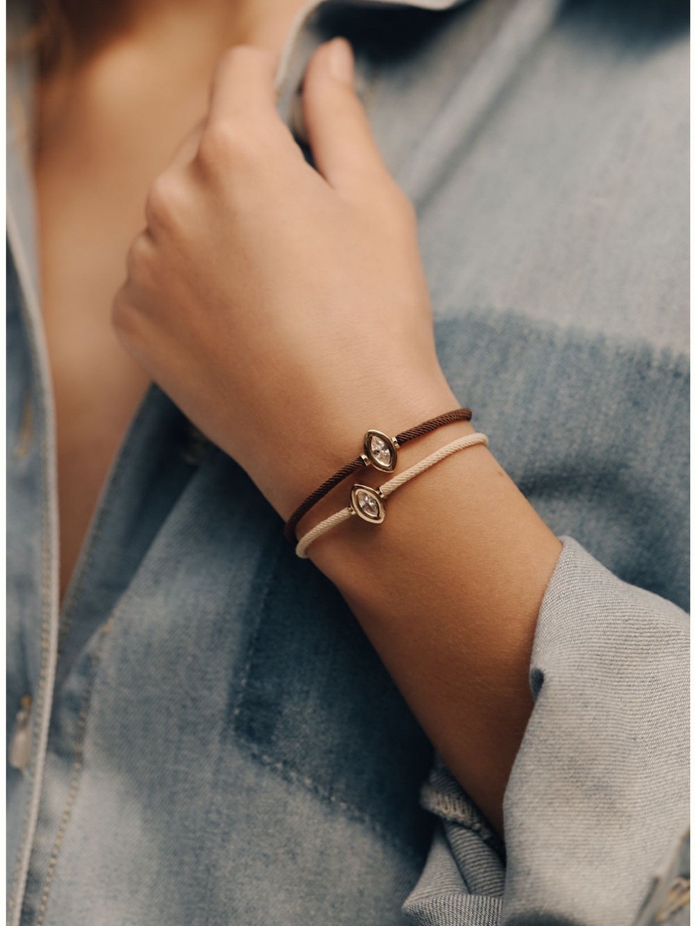 Anthropologie Corded Bezel Crystal Bracelet - Picture 3 of 3